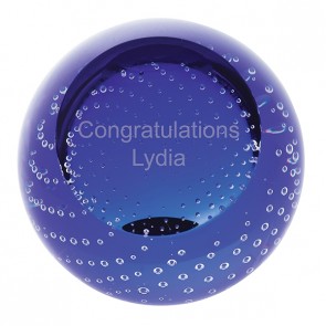 Personalised Blue Paperweight