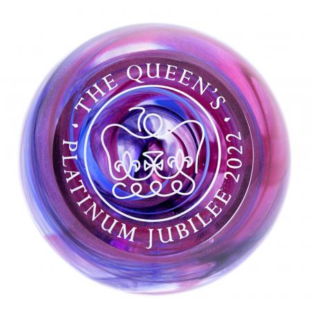 Queen's Platinum Jubilee Paperweight by Caithness Glass